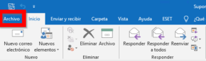 Accedir al menú Archivo o Fitxer