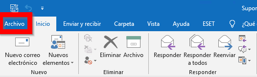 Accedir al menú Archivo o Fitxer